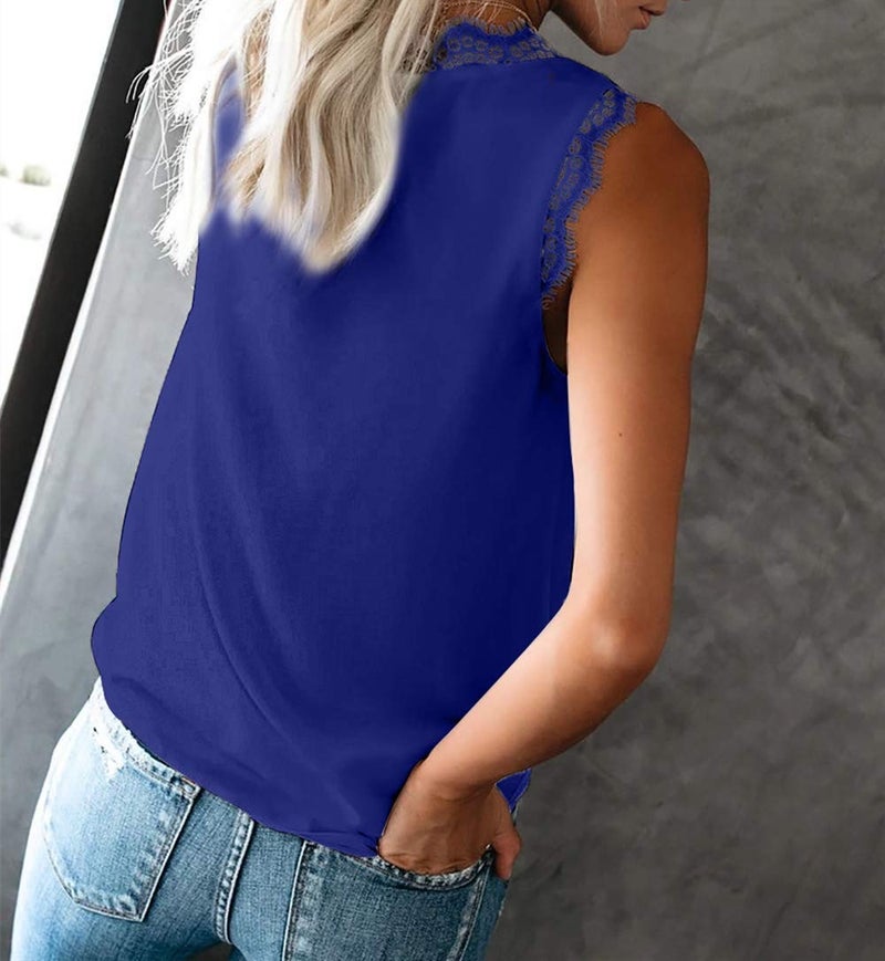 lime flare Women Sexy Summer Lace Trim Satin Cami Tank Tops Dressy Silk Lacy Camisole Shirt (Navy Eyelash Lace, S) - Image 2